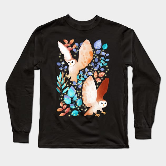 Brilliant Barn Owls Long Sleeve T-Shirt by PerrinLeFeuvre